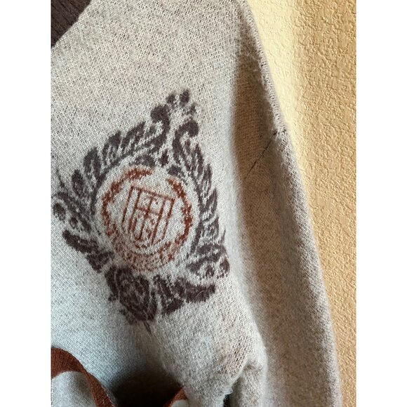 HONOR THE GIFT Mens Crest Emblem Knit Cardigan Sweater Brown Tan Size L - Picture 6 of 10
